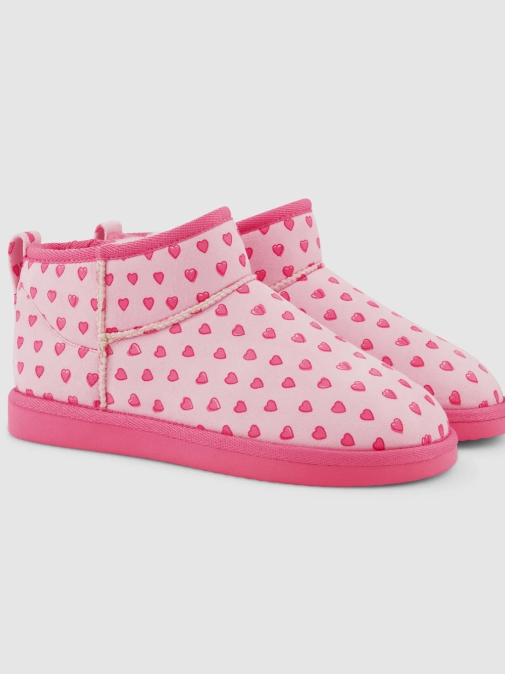 Roller Rabbit Pink Heart Fleece Boots/slippers